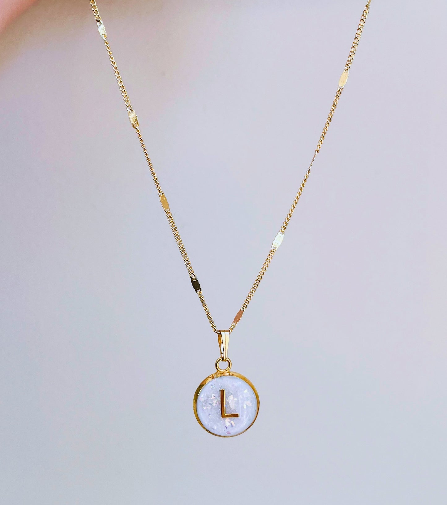 Opal Initial Necklace
