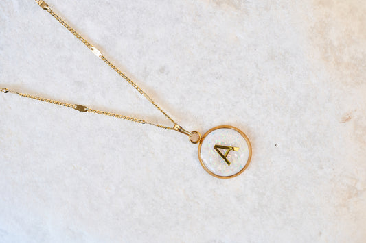 Opal Initial Necklace