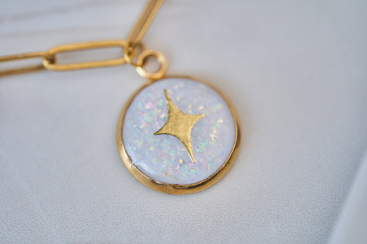 Opal Celestial Pendant Necklace