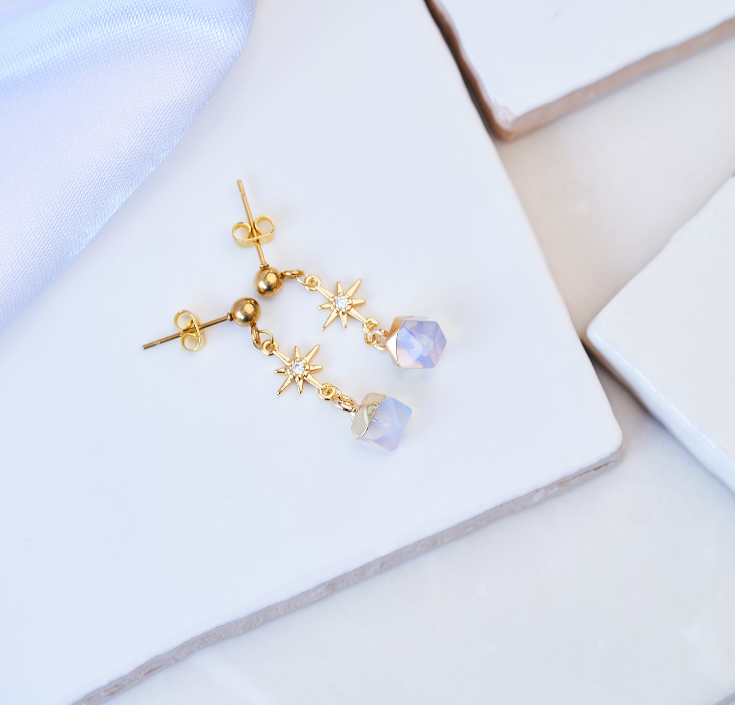 Star Drop Crystal Earrings - Hypoallergenic Earrings