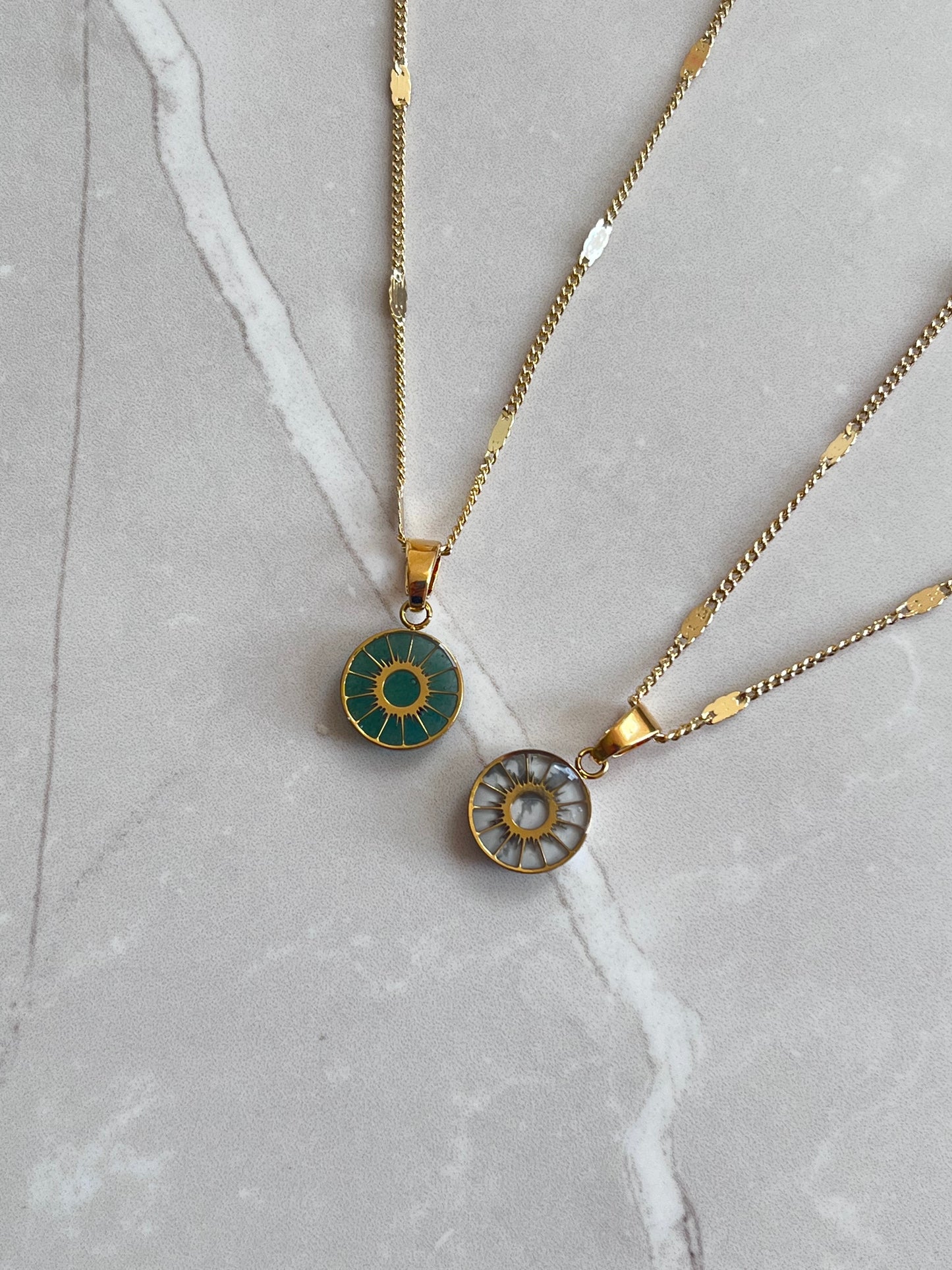 Semi Precious Sun Pendants