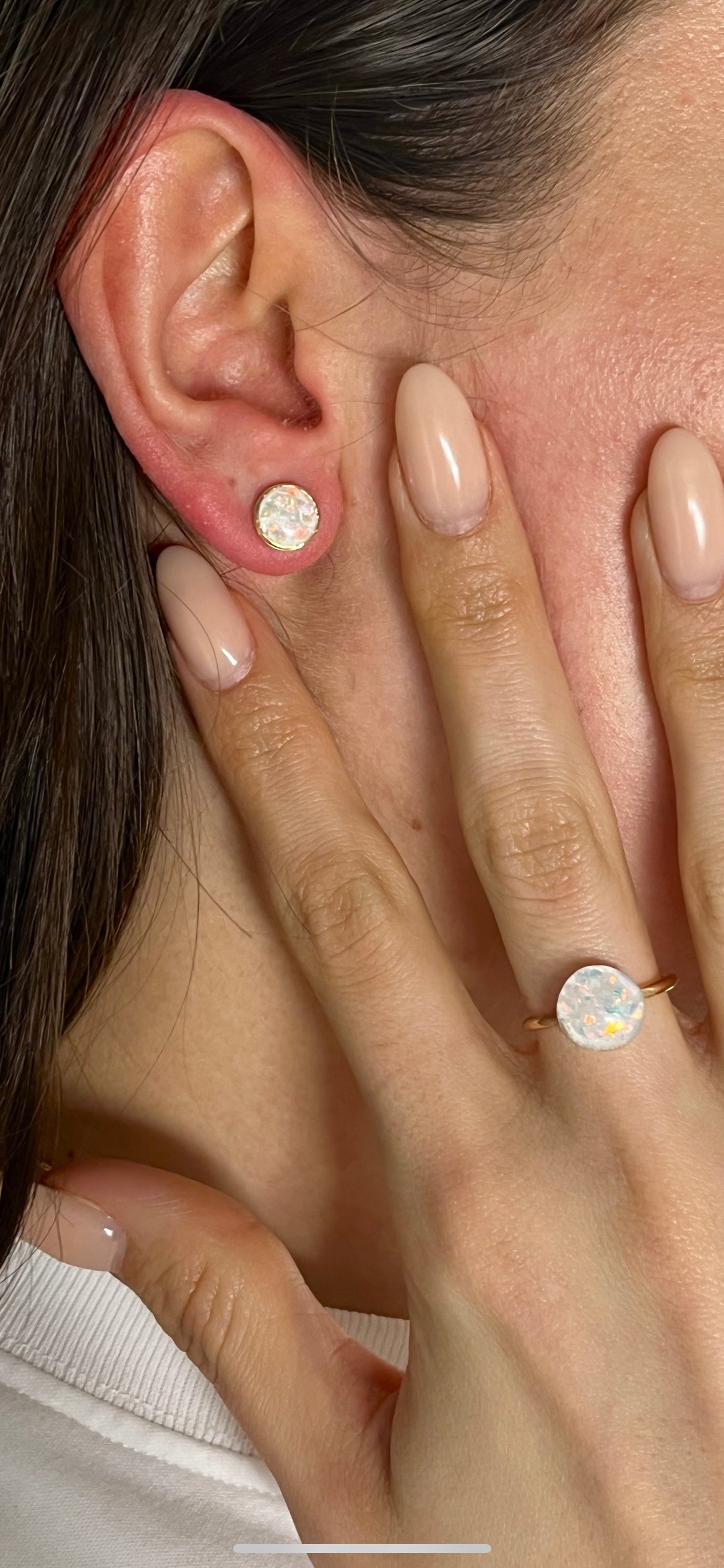 Opal Stud Earrings - Hypoallergenic