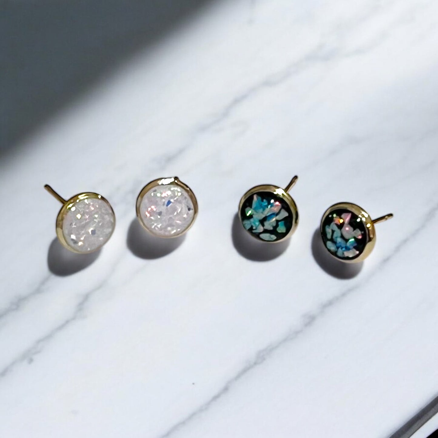 Opal Stud Earrings - Hypoallergenic